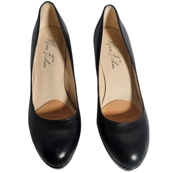 Marc Fisher Women’s Black Leather Heels 8.5M | Quiet Luxury | Coquette | Minimal - Picture 10 of 15